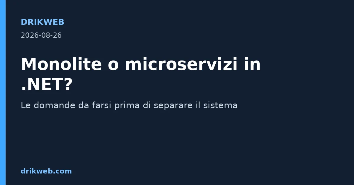 Monolith or microservices in .NET? Questions to ask before splitting the system